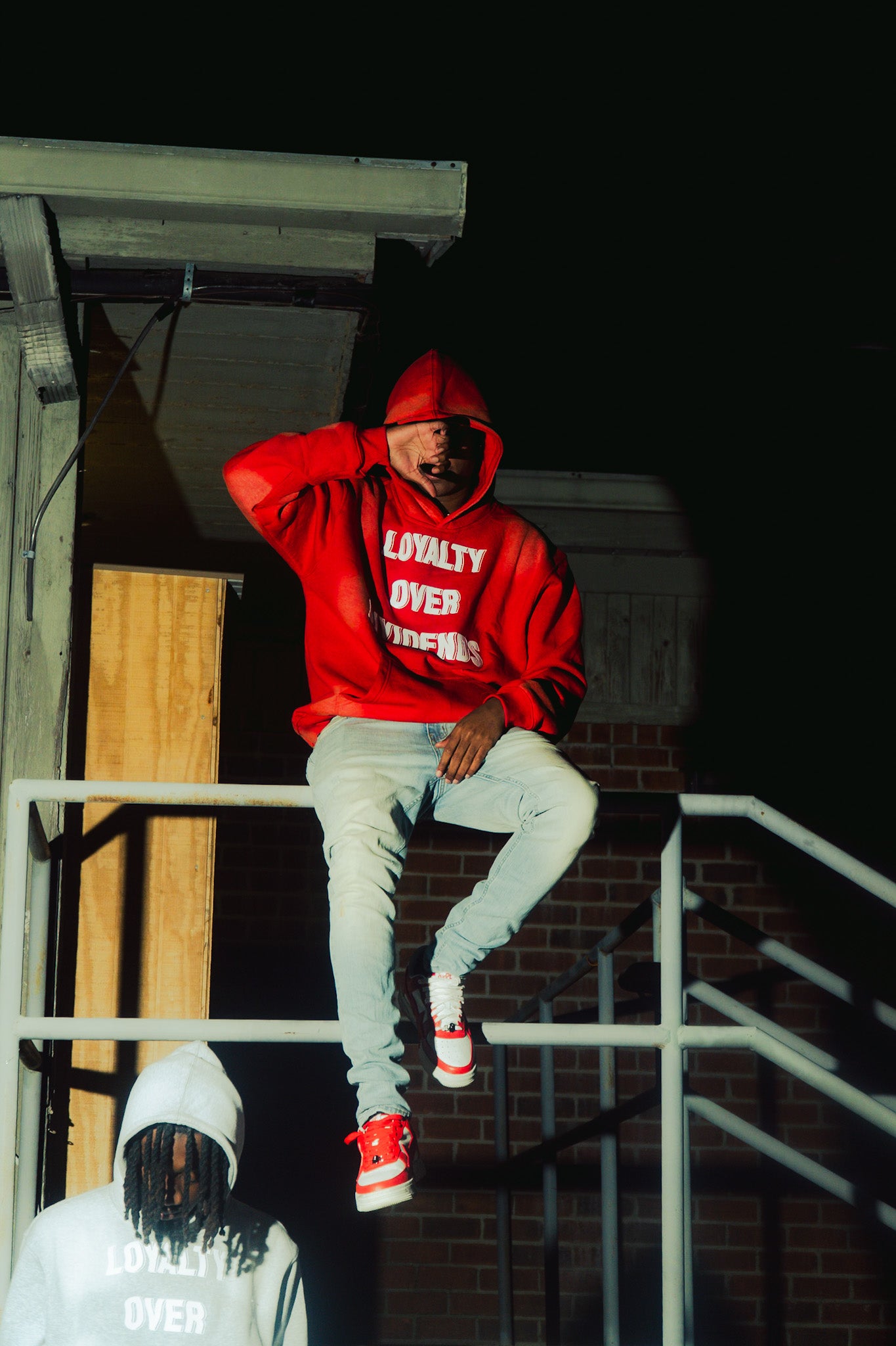 "New Wave" Red Loyalty Over Dividends Hoodie