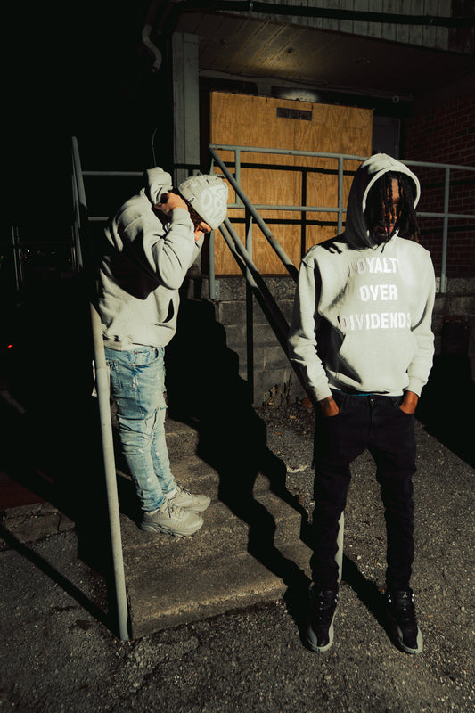 "New Wave" Grey Loyalty Over Dividends Hoodie
