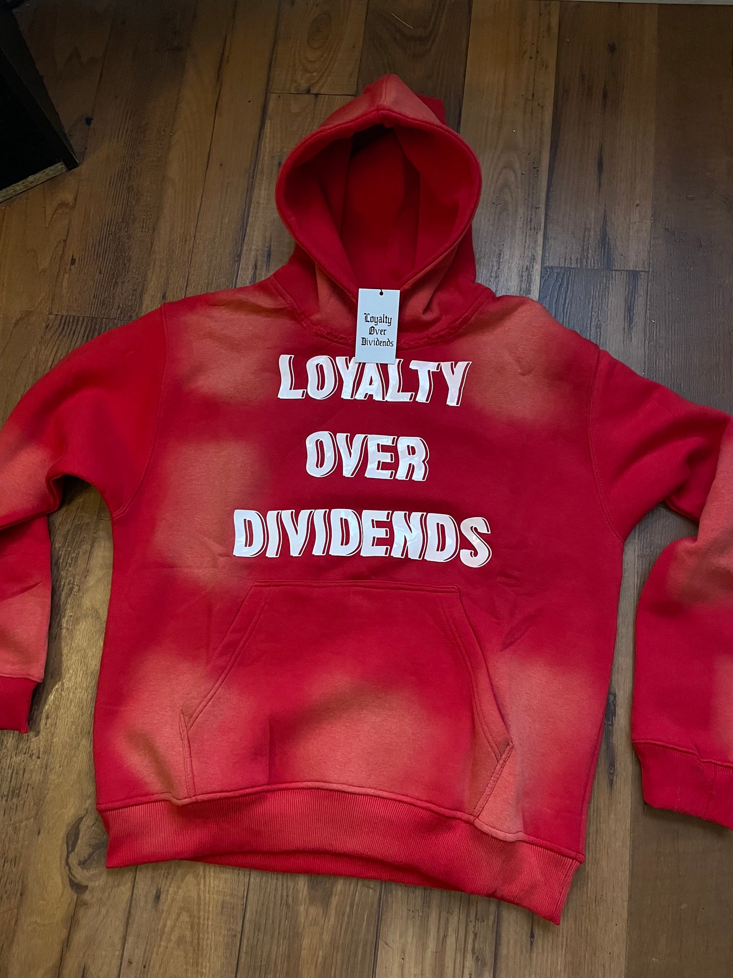 "New Wave" Red Loyalty Over Dividends Hoodie