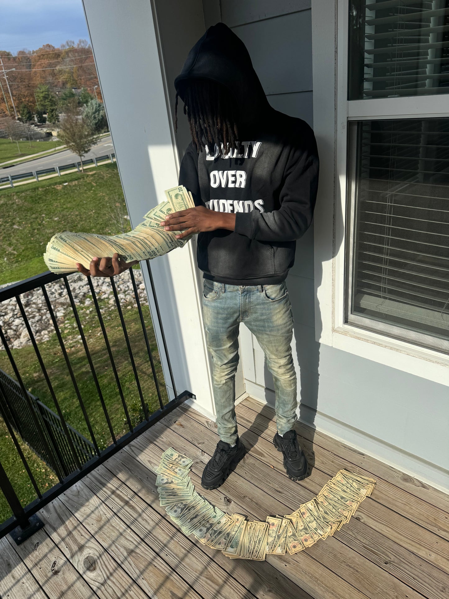 "New Wave" Blk Loyalty Over Dividends Hoodie